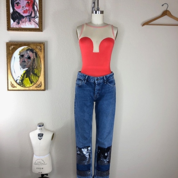 ASOS Other - ASOS Extreme Sweetheart Mesh Bodysuit Sheer Backle